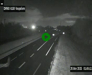 <h2>Webcam autoroute A150 à hauteur de La Vaupalière en périphérie de Rouen. Vue orientée vers Rouen</h2>