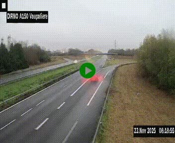 <h2>Webcam autoroute A150 à hauteur de La Vaupalière en périphérie de Rouen. Vue orientée vers Rouen</h2>