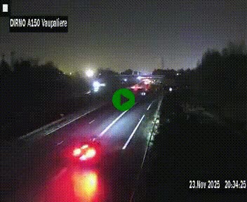 <h2>Webcam autoroute A150 à hauteur de La Vaupalière en périphérie de Rouen. Vue orientée vers Rouen</h2>