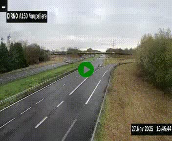 <h2>Webcam autoroute A150 à hauteur de La Vaupalière en périphérie de Rouen. Vue orientée vers Rouen</h2>