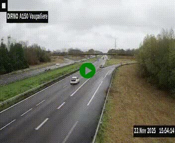 <h2>Webcam autoroute A150 à hauteur de La Vaupalière en périphérie de Rouen. Vue orientée vers Rouen</h2>