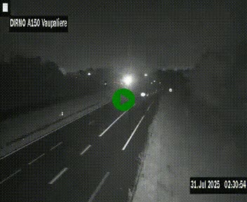 <h2>Webcam autoroute A150 à hauteur de La Vaupalière en périphérie de Rouen. Vue orientée vers Rouen</h2>
