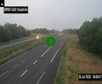 <h2>Webcam autoroute A150 à hauteur de La Vaupalière en périphérie de Rouen. Vue orientée vers Rouen</h2>