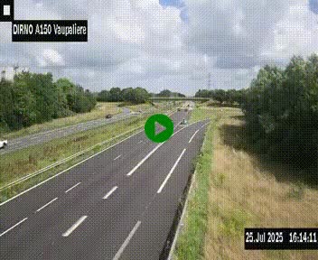 <h2>Webcam autoroute A150 à hauteur de La Vaupalière en périphérie de Rouen. Vue orientée vers Rouen</h2>