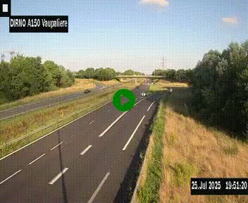 <h2>Webcam autoroute A150 à hauteur de La Vaupalière en périphérie de Rouen. Vue orientée vers Rouen</h2>