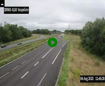 <h2>Webcam autoroute A150 à hauteur de La Vaupalière en périphérie de Rouen. Vue orientée vers Rouen</h2>