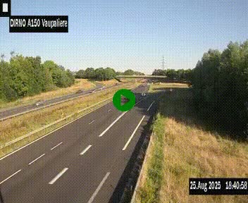 <h2>Webcam autoroute A150 à hauteur de La Vaupalière en périphérie de Rouen. Vue orientée vers Rouen</h2>