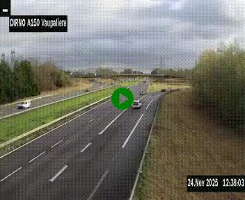 <h2>Webcam autoroute A150 à hauteur de La Vaupalière en périphérie de Rouen. Vue orientée vers Rouen</h2>