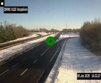 <h2>Webcam autoroute A150 à hauteur de La Vaupalière en périphérie de Rouen. Vue orientée vers Rouen</h2>