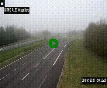 <h2>Webcam autoroute A150 à hauteur de La Vaupalière en périphérie de Rouen. Vue orientée vers Rouen</h2>