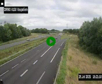 <h2>Webcam autoroute A150 à hauteur de La Vaupalière en périphérie de Rouen. Vue orientée vers Rouen</h2>
