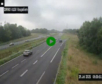 <h2>Webcam autoroute A150 à hauteur de La Vaupalière en périphérie de Rouen. Vue orientée vers Rouen</h2>