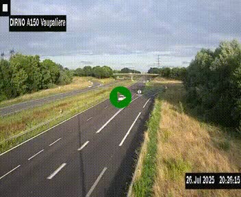 <h2>Webcam autoroute A150 à hauteur de La Vaupalière en périphérie de Rouen. Vue orientée vers Rouen</h2>