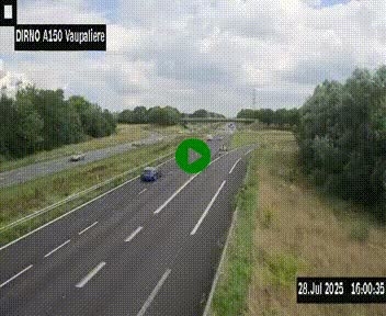<h2>Webcam autoroute A150 à hauteur de La Vaupalière en périphérie de Rouen. Vue orientée vers Rouen</h2>