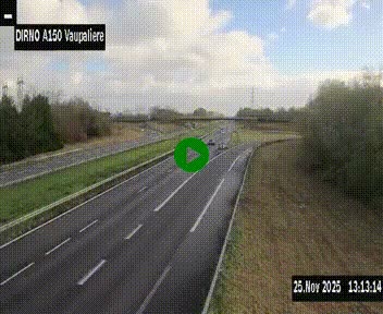 <h2>Webcam autoroute A150 à hauteur de La Vaupalière en périphérie de Rouen. Vue orientée vers Rouen</h2>