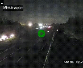 <h2>Webcam autoroute A150 à hauteur de La Vaupalière en périphérie de Rouen. Vue orientée vers Rouen</h2>
