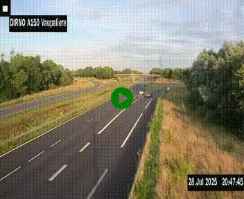 <h2>Webcam autoroute A150 à hauteur de La Vaupalière en périphérie de Rouen. Vue orientée vers Rouen</h2>