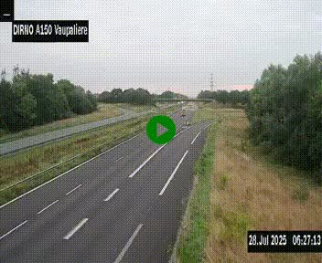 <h2>Webcam autoroute A150 à hauteur de La Vaupalière en périphérie de Rouen. Vue orientée vers Rouen</h2>