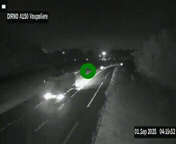 <h2>Webcam autoroute A150 à hauteur de La Vaupalière en périphérie de Rouen. Vue orientée vers Rouen</h2>