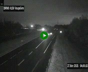 <h2>Webcam autoroute A150 à hauteur de La Vaupalière en périphérie de Rouen. Vue orientée vers Rouen</h2>