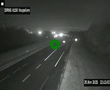 <h2>Webcam autoroute A150 à hauteur de La Vaupalière en périphérie de Rouen. Vue orientée vers Rouen</h2>