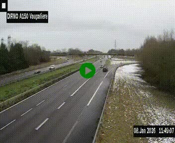 Webcam autoroute A150 à hauteur de La Vaupalière en périphérie de Rouen. Vue orientée vers Rouen
