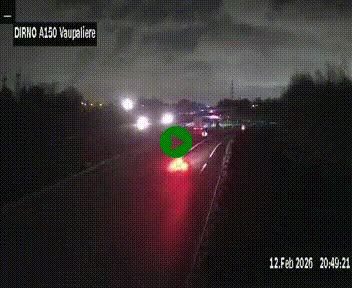 Webcam autoroute A150 à hauteur de La Vaupalière en périphérie de Rouen. Vue orientée vers Rouen