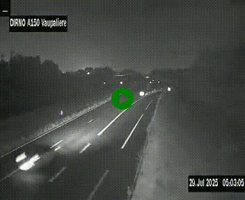 <h2>Webcam autoroute A150 à hauteur de La Vaupalière en périphérie de Rouen. Vue orientée vers Rouen</h2>