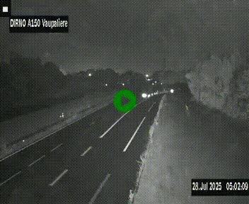 <h2>Webcam autoroute A150 à hauteur de La Vaupalière en périphérie de Rouen. Vue orientée vers Rouen</h2>