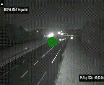 <h2>Webcam autoroute A150 à hauteur de La Vaupalière en périphérie de Rouen. Vue orientée vers Rouen</h2>