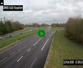 <h2>Webcam autoroute A150 à hauteur de La Vaupalière en périphérie de Rouen. Vue orientée vers Rouen</h2>