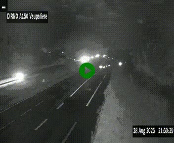 <h2>Webcam autoroute A150 à hauteur de La Vaupalière en périphérie de Rouen. Vue orientée vers Rouen</h2>