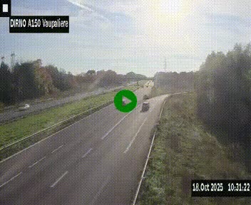 <h2>Webcam autoroute A150 à hauteur de La Vaupalière en périphérie de Rouen. Vue orientée vers Rouen</h2>