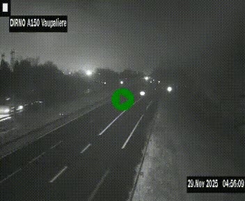 <h2>Webcam autoroute A150 à hauteur de La Vaupalière en périphérie de Rouen. Vue orientée vers Rouen</h2>