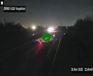 <h2>Webcam autoroute A150 à hauteur de La Vaupalière en périphérie de Rouen. Vue orientée vers Rouen</h2>