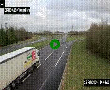 <h2>Webcam autoroute A150 à hauteur de La Vaupalière en périphérie de Rouen. Vue orientée vers Rouen</h2>