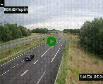 <h2>Webcam autoroute A150 à hauteur de La Vaupalière en périphérie de Rouen. Vue orientée vers Rouen</h2>