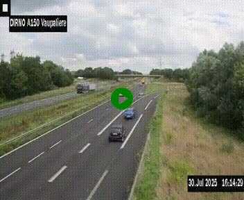 <h2>Webcam autoroute A150 à hauteur de La Vaupalière en périphérie de Rouen. Vue orientée vers Rouen</h2>