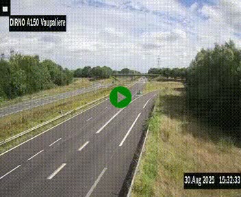 Webcam autoroute A150 à hauteur de La Vaupalière en périphérie de Rouen. Vue orientée vers Rouen