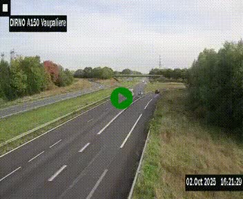 <h2>Webcam autoroute A150 à hauteur de La Vaupalière en périphérie de Rouen. Vue orientée vers Rouen</h2>