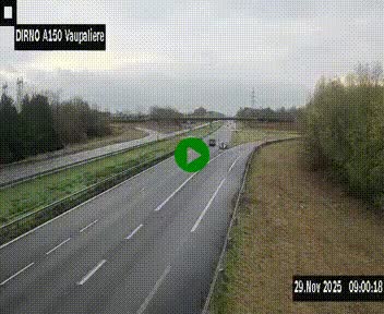 <h2>Webcam autoroute A150 à hauteur de La Vaupalière en périphérie de Rouen. Vue orientée vers Rouen</h2>