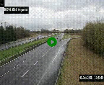 <h2>Webcam autoroute A150 à hauteur de La Vaupalière en périphérie de Rouen. Vue orientée vers Rouen</h2>