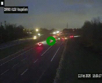 <h2>Webcam autoroute A150 à hauteur de La Vaupalière en périphérie de Rouen. Vue orientée vers Rouen</h2>