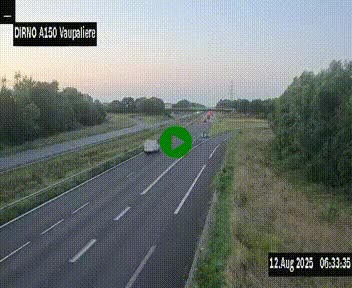 <h2>Webcam autoroute A150 à hauteur de La Vaupalière en périphérie de Rouen. Vue orientée vers Rouen</h2>