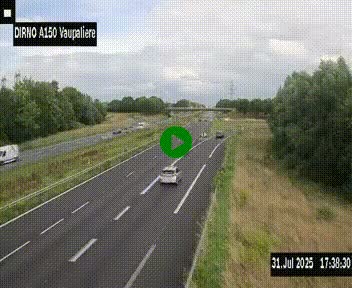 <h2>Webcam autoroute A150 à hauteur de La Vaupalière en périphérie de Rouen. Vue orientée vers Rouen</h2>