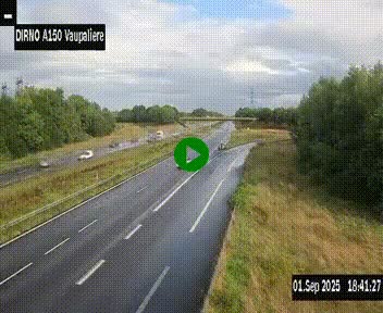 <h2>Webcam autoroute A150 à hauteur de La Vaupalière en périphérie de Rouen. Vue orientée vers Rouen</h2>