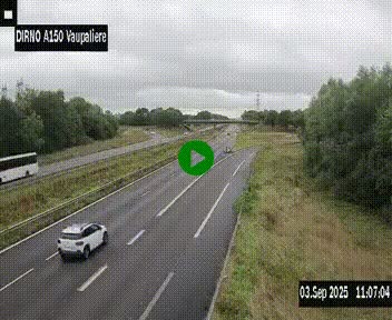 <h2>Webcam autoroute A150 à hauteur de La Vaupalière en périphérie de Rouen. Vue orientée vers Rouen</h2>
