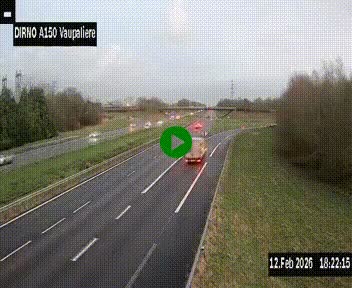 <h2>Webcam autoroute A150 à hauteur de La Vaupalière en périphérie de Rouen. Vue orientée vers Rouen</h2>