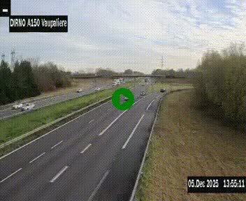 <h2>Webcam autoroute A150 à hauteur de La Vaupalière en périphérie de Rouen. Vue orientée vers Rouen</h2>