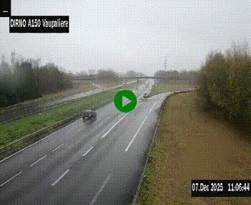 <h2>Webcam autoroute A150 à hauteur de La Vaupalière en périphérie de Rouen. Vue orientée vers Rouen</h2>
